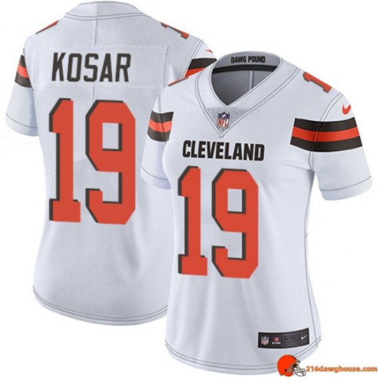 Alpha Personalized Bernie Kosar 19 Browns Recycled White Swingman Women Limited Throwback