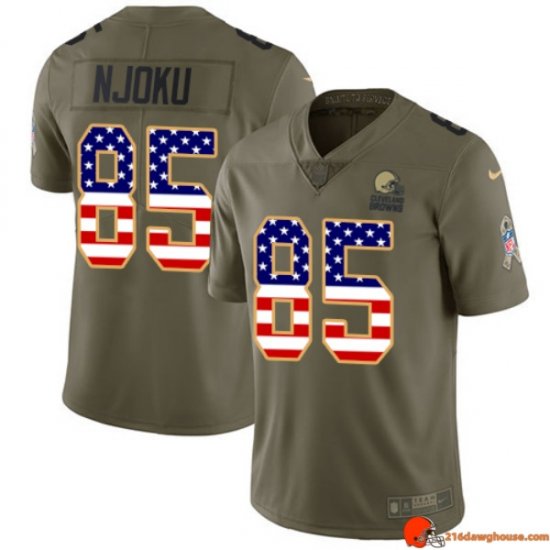 Armor Premier David Njoku 85 Browns Nike Vapor Olive, USA Flag Athletic 2017 Men Wear Color Rush