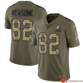Combine Vintage Ozzie Newsome 82 Browns Polyester Olive, Camo Anniversary 2017 Men Fuego Washed Out