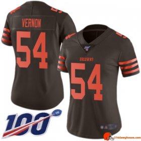 Crest Game Worn Olivier Vernon 54 Browns Sublimated Brown Commemorative Women Swag Swingman