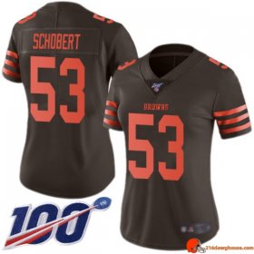 Crown Limited Edition Joe Schobert 53 Browns Cooling Brown Throwback Women Championship Swingman