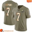 Fashionable Irresistible Stylish Iconic Precious Classy #7 Dustin Hopkins Olive/Gold Men Stitched Limited 2017 Salute To Service sporting jersey a must have for any sports enthusiast