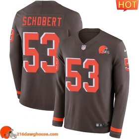 Fine Terrific Premium Captivating Cleveland #53 Joe SchobertColor Men Stitched Limited Therma Long Sleeve athletic jersey Men