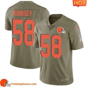 Stylish Alluring Exclusive Amazing Cleveland #58 Christian Kirksey Olive Men Stitched Limited 2017 Salute To Service sporting jersey Men crafted with the latest fabric technology
