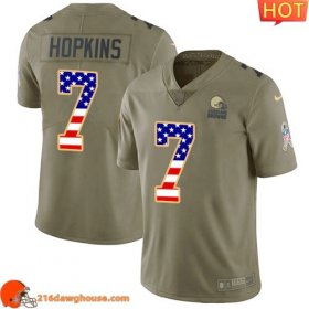 Stylish Gorgeous Awesome Game changing Impressive Alluring #7 Dustin Hopkins Olive/USA Flag Youth Stitched Limited 2017 Salute To Service game ready jersey