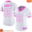 Legendary Cozy Historic Elegant Trendy Outstanding #95 Myles Garrett White/Pink Women Stitched Limited Rush Fashion match day jersey