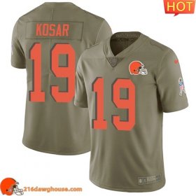 Valuable Amazing Reliable Game changing Performance driven #19 Bernie Kosar Olive Youth Stitched Limited 2017 Salute To Service sporting jersey
