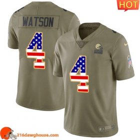 Fashionable Superb Superior Captivating #4 Deshaun Watson Olive/USA Flag Men Stitched Limited 2017 Salute To Service game ready jersey