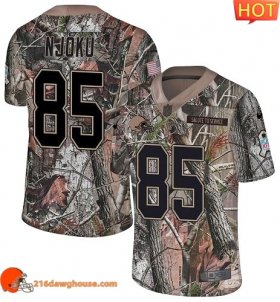 Elegant Excellent Reliable #85 David Njoku Camo Men Stitched Limited Rush Realtree match day jersey