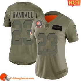 Valuable Fabulous Performance driven Comfortable Wonderful Cleveland #23 Damarious Randall Camo Women Stitched Limited 2019 Salute to Service athletic jersey Womens