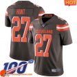 Stylish Rare Reliable Cool Superb Durable Cleveland #27 Kareem HuntColor Men Stitched 100th Season Vapor Untouchable Limited sporting jersey Men showcasing an eye catching design