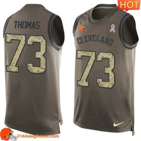 First rate Durable Charming Classy #73 Joe Thomas Green Men Stitched Limited Salute To Service Tank Top athletic jersey featuring authentic team details