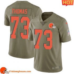 High quality Breathable Marvelous #73 Joe Thomas Olive Men Stitched Limited 2017 Salute To Service athletic jersey perfect for die hard fans to flaunt their support