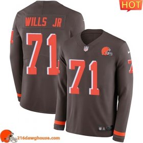 Marvelous Trendy Exclusive Alluring Cleveland #71 Jedrick Wills JRColor Men Stitched Limited Therma Long Sleeve sporting jersey Men perfect for die hard fans to flaunt their support
