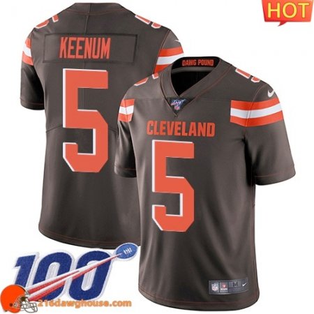 Fashionable Outstanding Comfortable Championship worthy Premium Legendary Cleveland #5 Case KeenumColor Youth Stitched 100th Season Vapor Untouchable Limited sporting jersey Youth designed for maximum on field performance