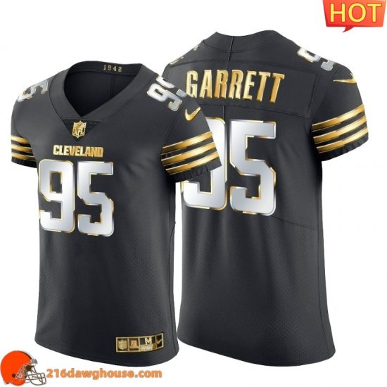 Impressive Comfortable Distinctive Historic Classy Magnificent Cleveland #95 Myles Garrett Men Black Edition Vapor Untouchable Elite sporting jersey designed for maximum on field performance