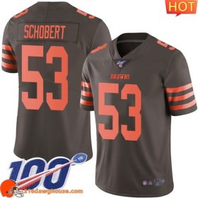 Stylish Elegant Comfortable Charming Cleveland #53 Joe Schobert Men Stitched Limited Rush 100th Season sporting jersey Men