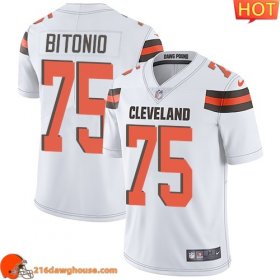 Magnificent Wonderful Championship worthy Reliable Performance driven Cleveland #75 Joel Bitonio White Men Stitched Vapor Untouchable Limited match day jersey Men a must have for any sports enthusiast