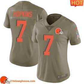Precious Rare Unique Cozy Alluring #7 Dustin Hopkins Olive Women Stitched Limited 2017 Salute To Service game ready jersey featuring authentic team details