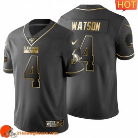 Classy Precious Championship worthy Amazing Iconic Cleveland #4 Deshaun Watson Men Black Golden Limited 100 sporting jersey a must have for any sports enthusiast