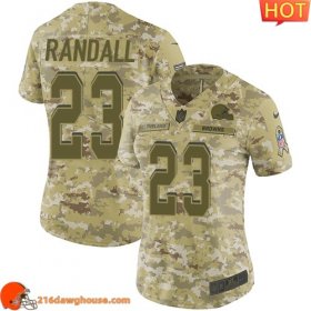 Splendid Historic Comfortable Cozy Cleveland #23 Damarious Randall Camo Women Stitched Limited 2018 Salute to Service game ready jersey Womens