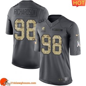 Valuable Durable High quality Rare Reliable First rate Cleveland #98 Sheldon Richardson Black Men Stitched Limited 2016 Salute to Service game ready jersey Men