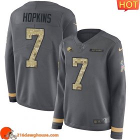 Alluring Exclusive Captivating Legendary #7 Dustin Hopkins Anthracite Salute To Service Women Stitched Limited Therma Long Sleeve match day jersey perfect for die hard fans to flaunt their support