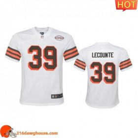 Durable Premium High quality Exclusive Marvelous Youth Cleveland #39 Richard Lecounte 1946 Collection Alternate Game Limited athletic jersey White Youth designed for maximum on field performance