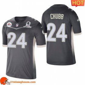 Charming First rate Marvelous Terrific Outstanding Fabulous Cleveland #24 Nick Chubb 2021 AFC Pro Bowl Game Anthracite match day jersey perfect for die hard fans to flaunt their support