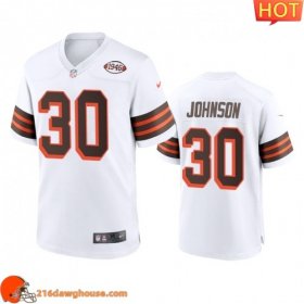 Superb Breathable Championship worthy Men Cleveland #30 D'Ernest Johnson 1946 Collection Alternate Game Limited sporting jersey White Men a must have for any sports enthusiast