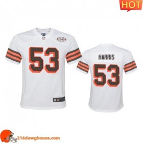 Awesome Alluring Charming Reliable Cool Youth Cleveland #53 Nick Harris 1946 Collection Alternate Game Limited athletic jersey White Youth featuring authentic team details
