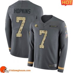 Durable Gorgeous Cool #7 Dustin Hopkins Anthracite Salute To Service Youth Stitched Limited Therma Long Sleeve game ready jersey
