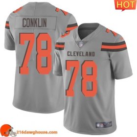 Distinctive Rare Stylish Cleveland #78 Jack Conklin Gray Men Stitched Limited Inverted Legend athletic jersey Men designed for maximum on field performance