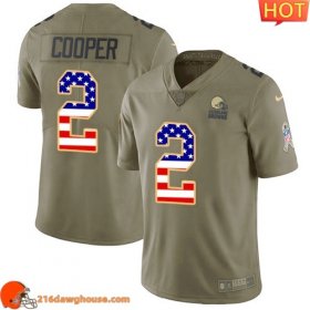 Cozy Impressive Outstanding Captivating #2 Amari Cooper Olive/USA Flag Youth Stitched Limited 2017 Salute To Service game ready jersey