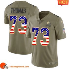 Legendary Distinctive Precious Cozy Long lasting #73 Joe Thomas Olive/USA Flag Men Stitched Limited 2017 Salute To Service match day jersey perfect for die hard fans to flaunt their support