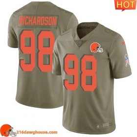 Valuable Game changing Charming Cleveland #98 Sheldon Richardson Olive Men Stitched Limited 2017 Salute To Service game ready jersey Men crafted with the latest fabric technology