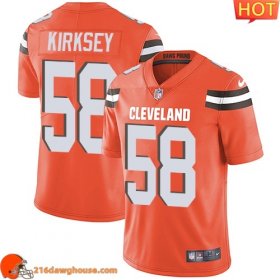 Excellent Trendy Long lasting Marvelous Historic Cleveland #58 Christian Kirksey Orange Alternate Men Stitched Vapor Untouchable Limited athletic jersey Men