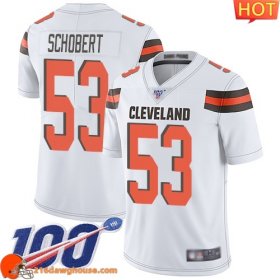 Cool Unique Long lasting Cleveland #53 Joe Schobert White Men Stitched 100th Season Vapor Limited athletic jersey Men