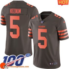 Impressive High quality First rate Cool Top notch Durable Cleveland #5 Case Keenum Men Stitched Limited Rush 100th Season sporting jersey Men
