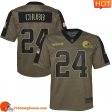 Comfortable Premium Elegant Delightful Top notch Amazing Cleveland #24 Nick Chubb Olive Youth 2021 Salute To Service Game sporting jersey featuring authentic team details
