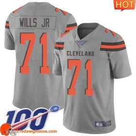 Championship worthy Game changing Elegant Cleveland #71 Jedrick Wills JR Gray Men Stitched Limited Inverted Legend 100th Season match day jersey Men