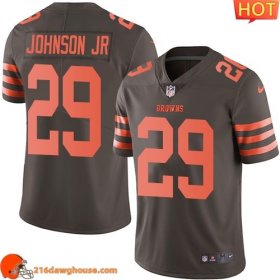 Valuable Distinctive Legendary Cleveland #29 Duke Johnson Jr Men Stitched Limited Rush match day jersey Men