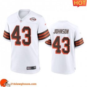 Alluring Superior Excellent Men Cleveland #43 John Johnson 1946 Collection Alternate Game Limited sporting jersey White Men