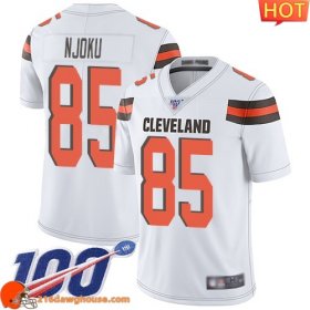 Distinctive Cool Alluring Wonderful #85 David Njoku White Men Stitched 100th Season Vapor Limited athletic jersey