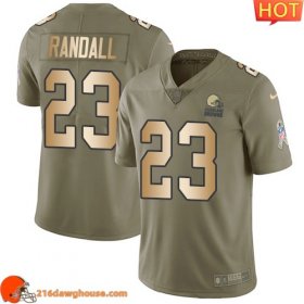 Top notch Cool Enchanting Irresistible Fashionable Fine Cleveland #23 Damarious Randall Olive/Gold Youth Stitched Limited 2017 Salute to Service sporting jersey Youth