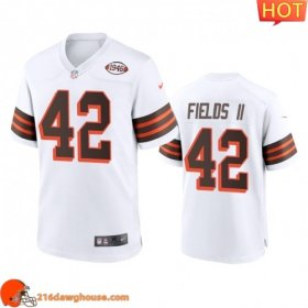 Unique First rate Championship worthy Excellent Breathable Men Cleveland #42 Tony Fields II 1946 Collection Alternate Game Limited athletic jersey White Men