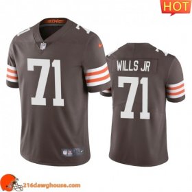 Elegant High quality Rare Cleveland Cleveland #71 Jedrick Wills Men 2020 Draft Vapor Limited athletic jersey Men showcasing an eye catching design