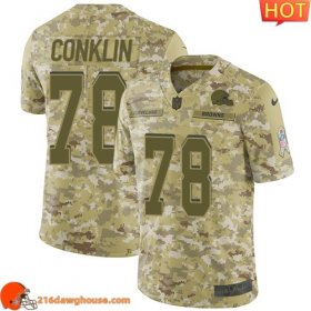 Championship worthy Performance driven Cool Impressive Gorgeous Premium Cleveland #78 Jack Conklin Camo Men Stitched Limited 2018 Salute To Service match day jersey Men featuring authentic team details
