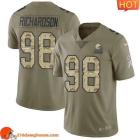 High quality Durable Elegant Cleveland #98 Sheldon Richardson Olive/Camo Men Stitched Limited 2017 Salute To Service sporting jersey Men