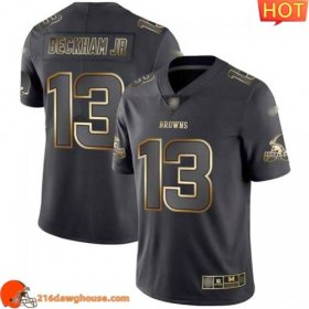 Delightful Excellent Stunning Legendary Gorgeous Cleveland #13 Odell Beckham Jr Black/Gold Men Stitched Vapor Untouchable Limited athletic jersey Men